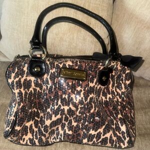 Betsey Johnson Leopard Sequin Satchel